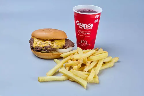 Smashed Burger Deal: Burger, Fries, Getränk